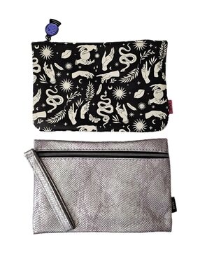 Bundle of 2 ipsy zippered makeup cosmetics bags pouch case new
